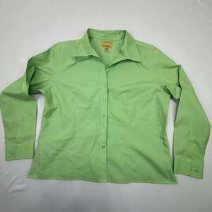 Gold Label Westbound Petites Lime Green Non-Iron Button Down Cotton Shirt 16P